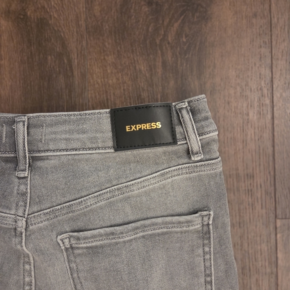 Express Gray Ripped Skinny Jeans - Picture 3 of 5